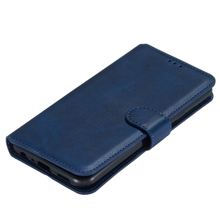 Classic Wallet Leather Stand Phone Protective Cover Shell for LG K40S - Blue-7