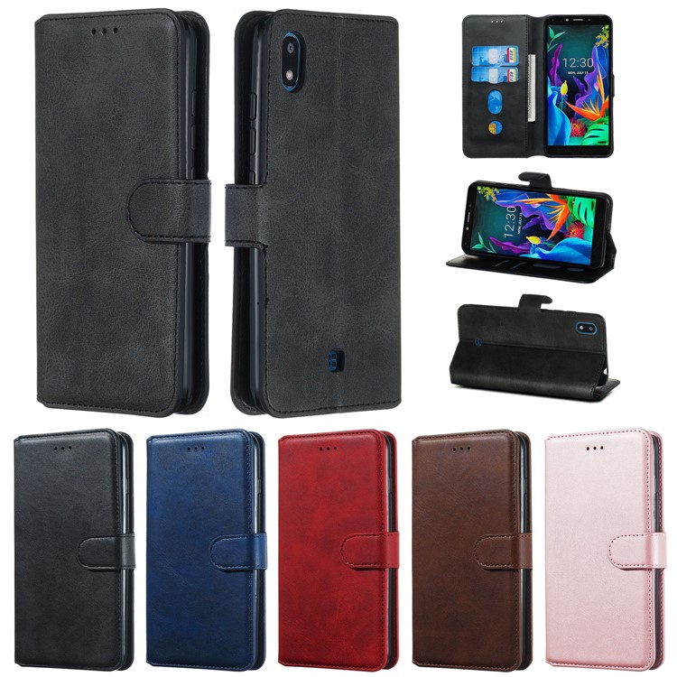 Wallet Stand Flip Leather Phone Case for LG K20 (2019) - Black-17