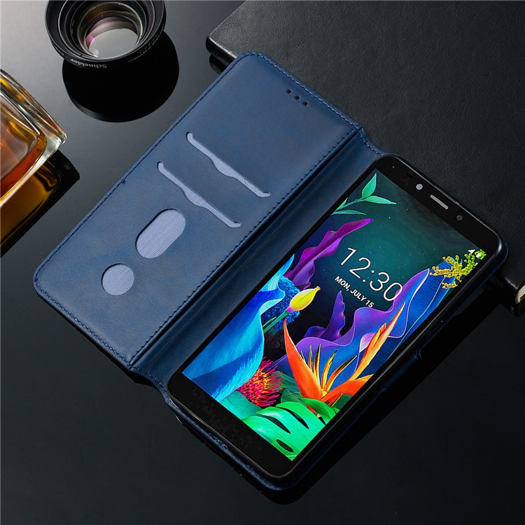 Wallet Stand Flip Leather Phone Case for LG K20 (2019) - Blue-15