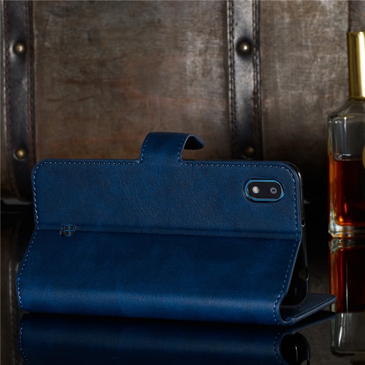 Wallet Stand Flip Leather Phone Case for LG K20 (2019) - Blue-16