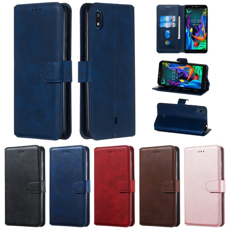 Wallet Stand Flip Leather Phone Case for LG K20 (2019) - Blue-17