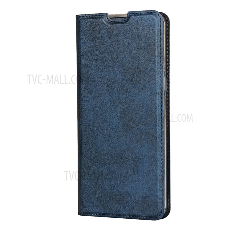 Auto-absorbed Leather Stand Case with Card Slot for LG K50S - Blue-3