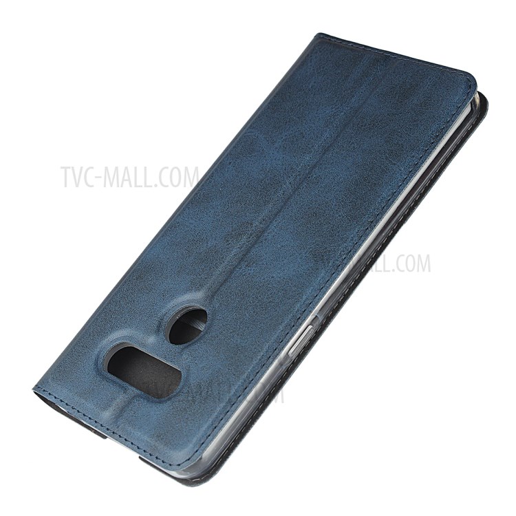 Auto-absorbed Leather Stand Case with Card Slot for LG K50S - Blue-6