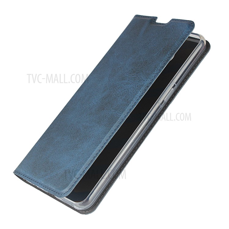 Auto-absorbed Leather Stand Case with Card Slot for LG K50S - Blue-7