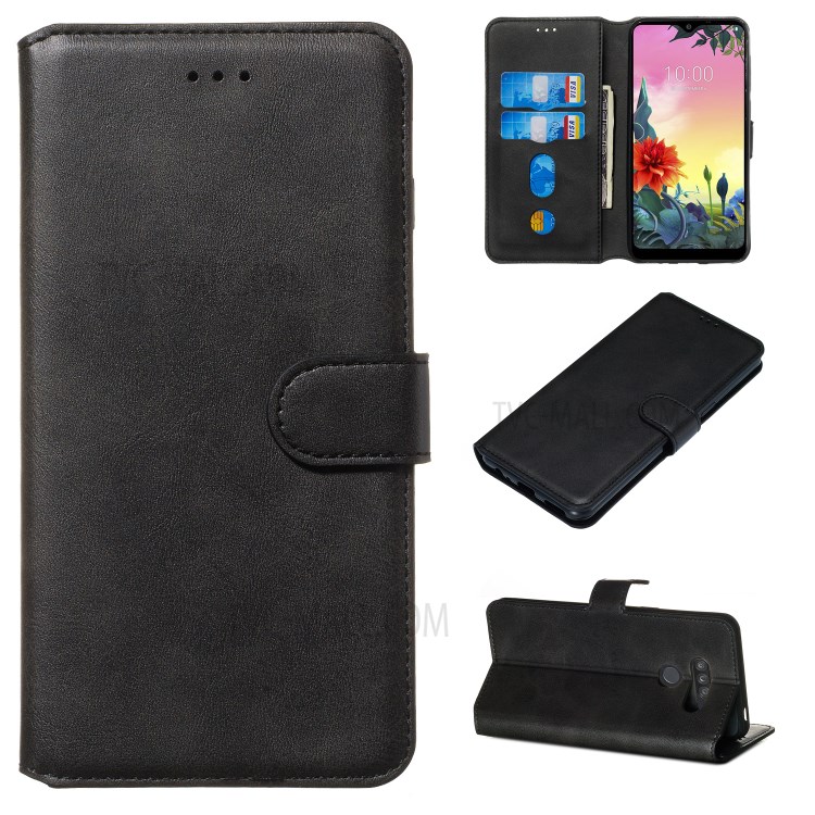 Wallet Leather Stand Case for LG K50S - Black-1