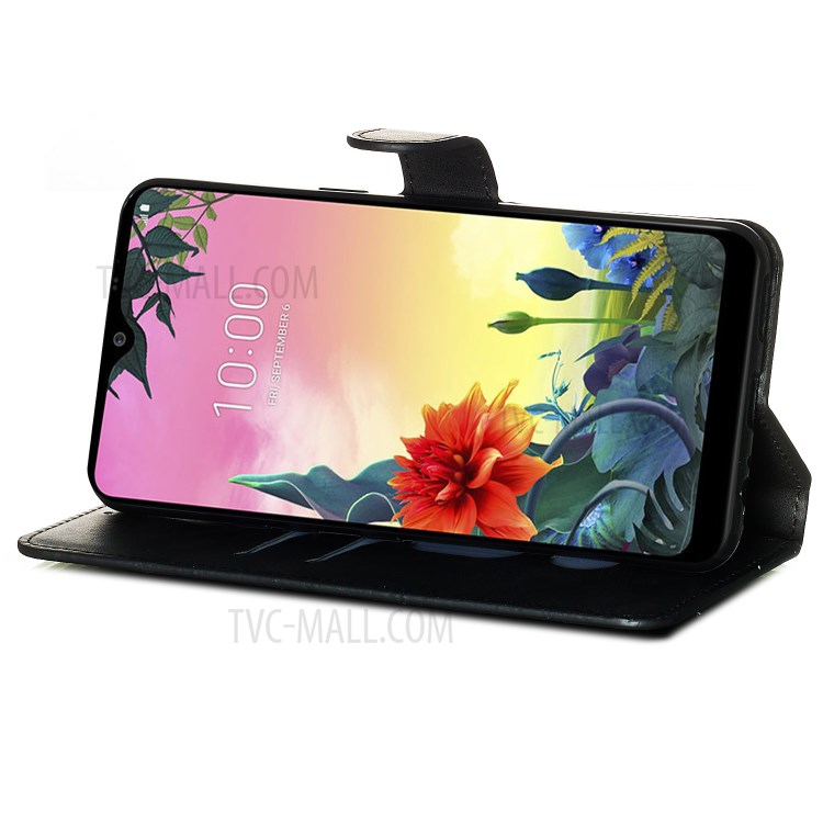 Wallet Leather Stand Case for LG K50S - Black-4