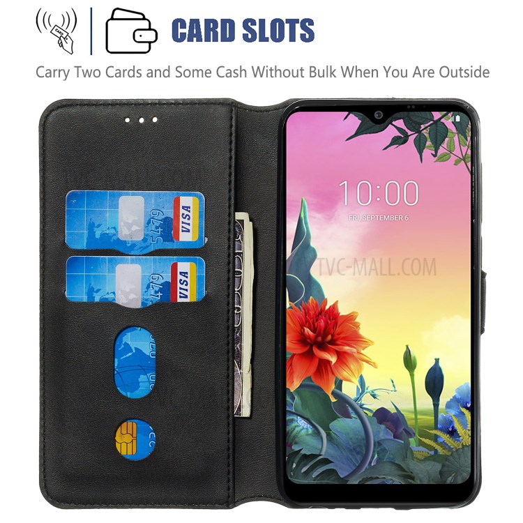 Wallet Leather Stand Case for LG K50S - Black-9