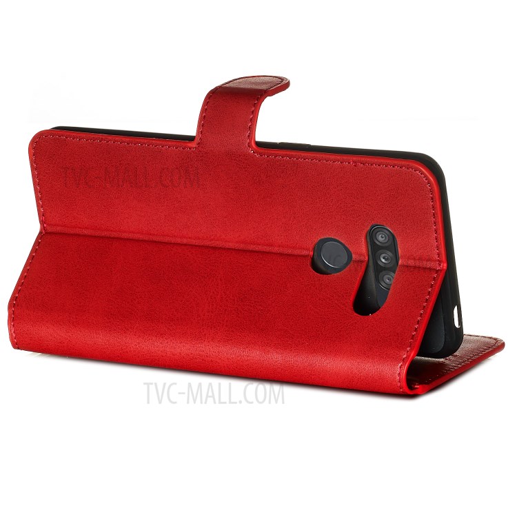 Wallet Leather Stand Case for LG K50S - Red-3