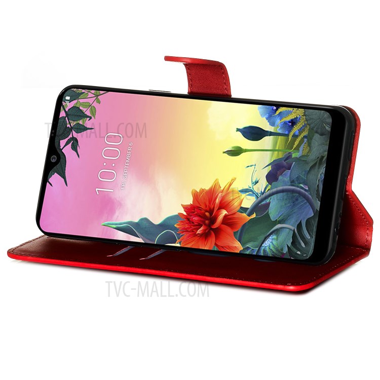 Wallet Leather Stand Case for LG K50S - Red-4