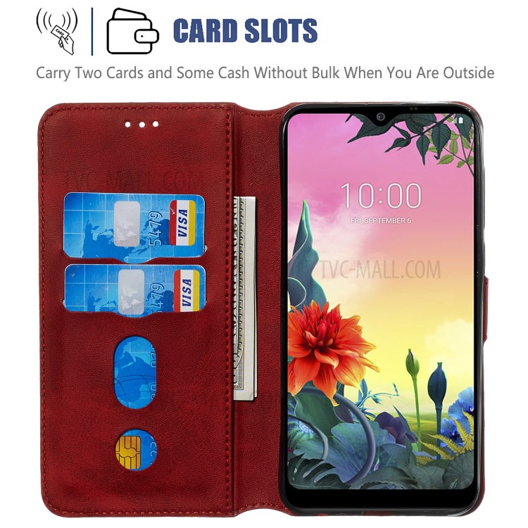 Wallet Leather Stand Case for LG K50S - Red-9