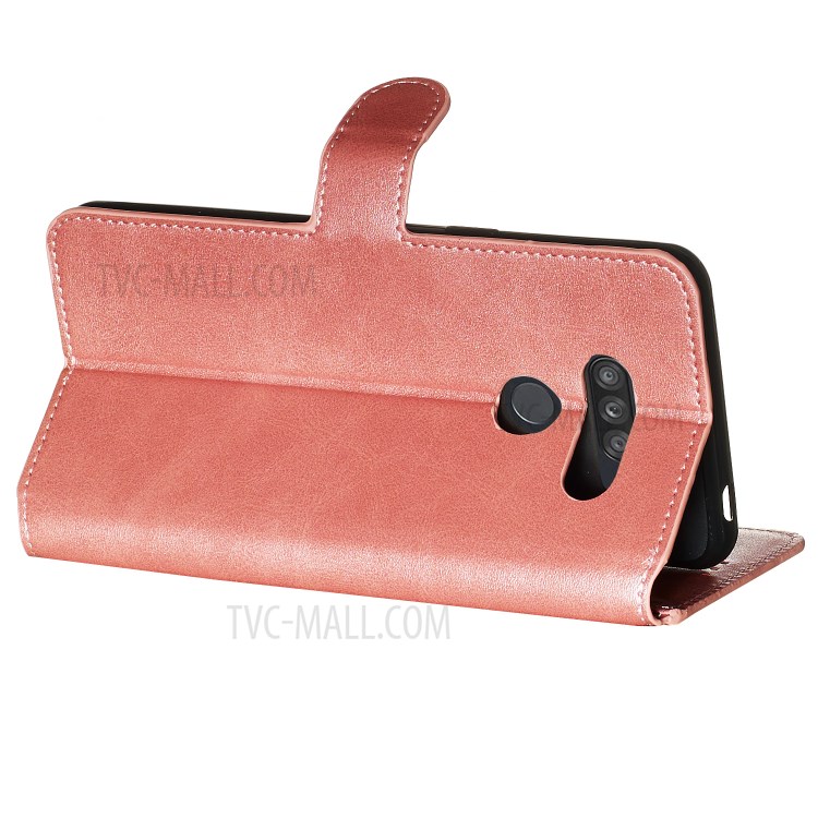 Wallet Leather Stand Case for LG K50S - Rose Gold-3