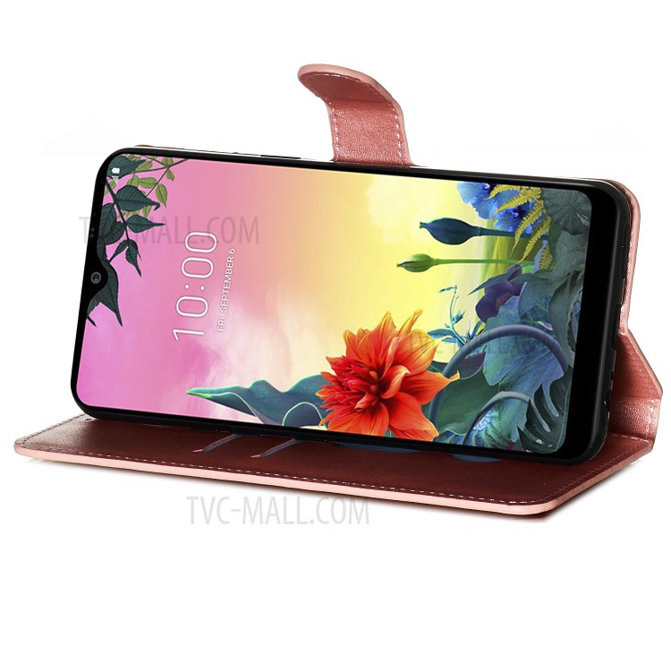 Wallet Leather Stand Case for LG K50S - Rose Gold-4