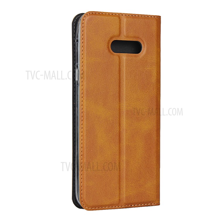 Leather Stand Case with Card Slot for LG G8X ThinQ / LG V50S - Brown-4