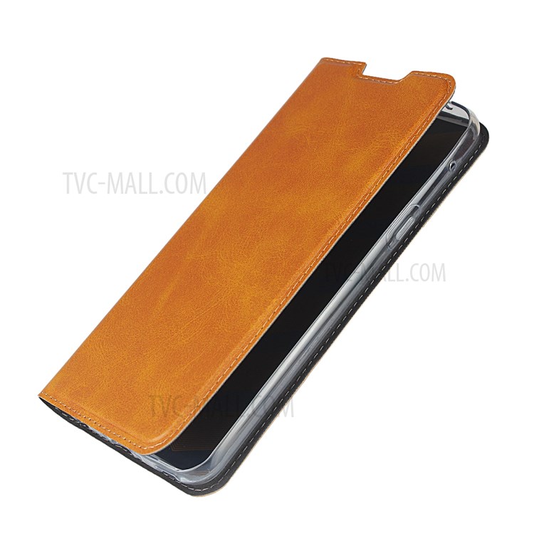 Leather Stand Case with Card Slot for LG G8X ThinQ / LG V50S - Brown-7