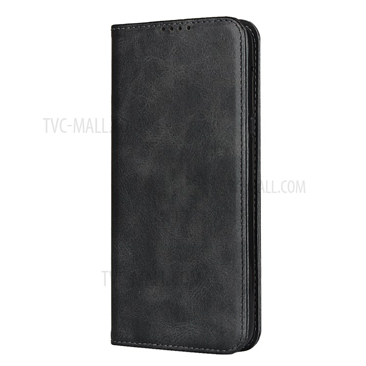 Auto-absorbed Leather Wallet Stand Phone Casing for LG V50S / LG G8X ThinQ - Black-2