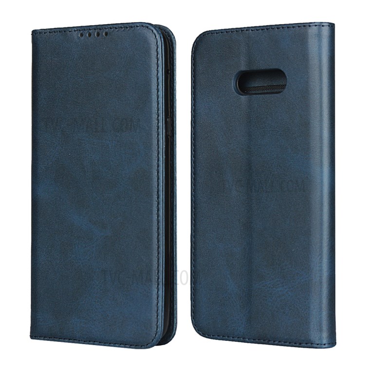 Auto-absorbed Leather Wallet Stand Phone Casing for LG V50S / LG G8X ThinQ - Blue-1