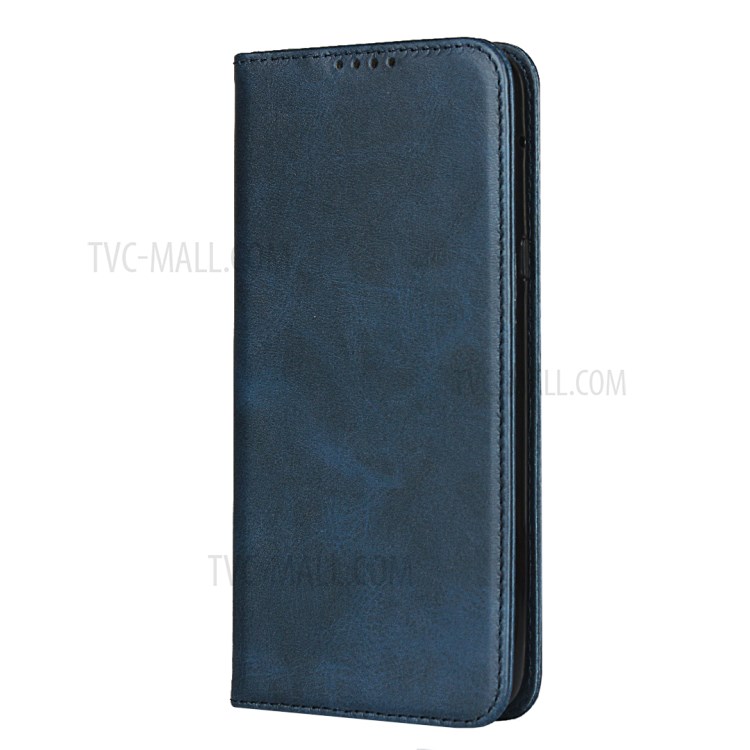 Auto-absorbed Leather Wallet Stand Phone Casing for LG V50S / LG G8X ThinQ - Blue-2