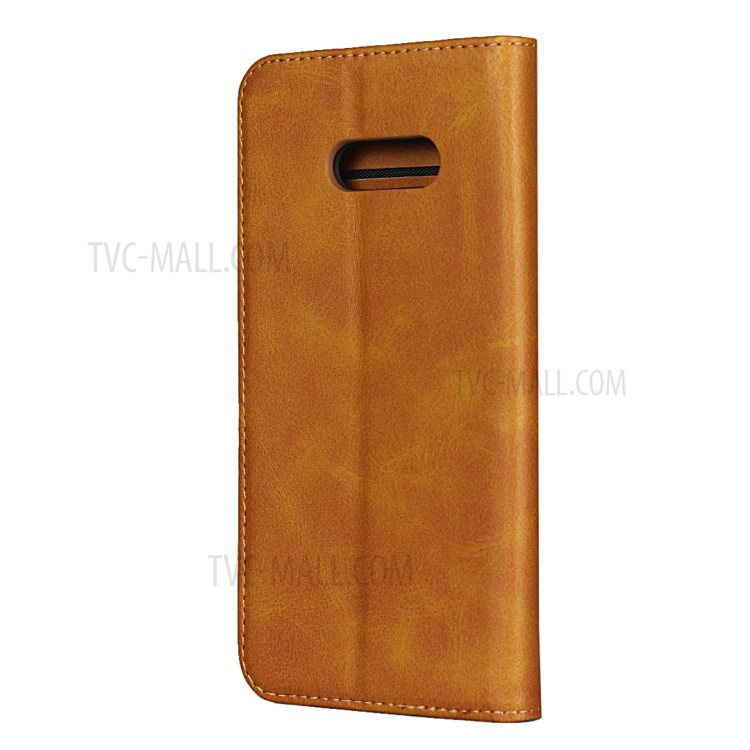 Auto-absorbed Leather Wallet Stand Phone Casing for LG V50S / LG G8X ThinQ - Brown-3