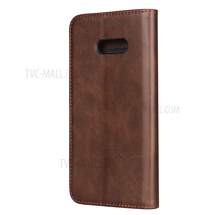 Auto-absorbed Leather Wallet Stand Phone Casing for LG V50S / LG G8X ThinQ - Coffee-3