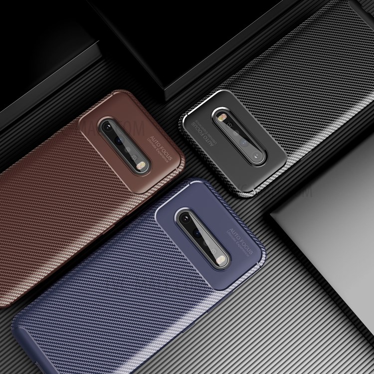 Drop Resistant Carbon Fiber TPU Protection Back Cover for LG V60 ThinQ 5G - Black-3