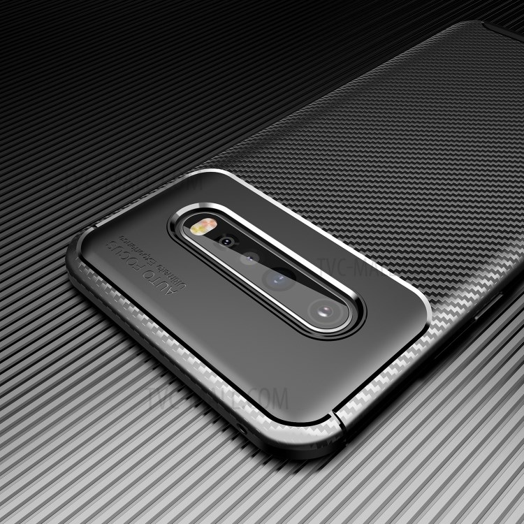 Drop Resistant Carbon Fiber TPU Protection Back Cover for LG V60 ThinQ 5G - Black-8