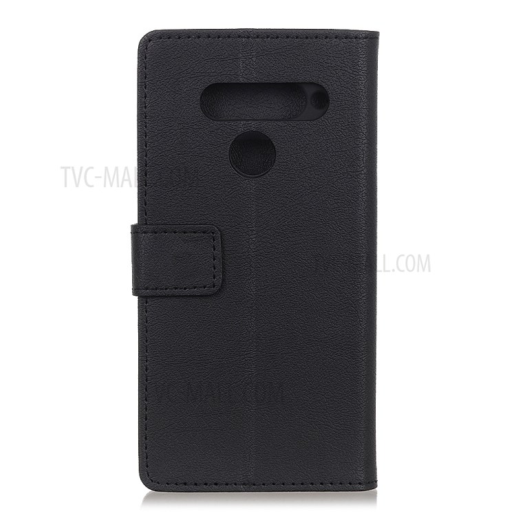 PU Leather Wallet Stand Phone Cover for LG Q70 - Black-2