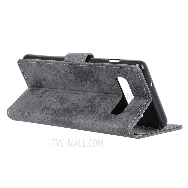 Retro Leather Wallet Stand Phone Case for LG V60 ThinQ 5G - Grey-10