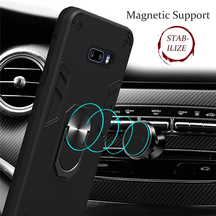 Rotatable Kickstand Detachable 2-in-1 PC + TPU Back Case for LG G8X ThinQ/V50S ThinQ 5G - Black-5