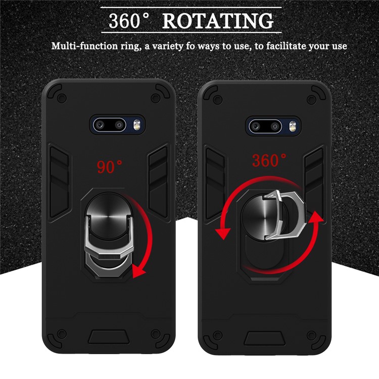 Rotatable Kickstand Detachable 2-in-1 PC + TPU Back Case for LG G8X ThinQ/V50S ThinQ 5G - Black-7