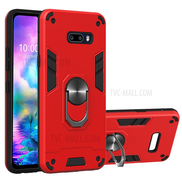 Granilla de Retroceso de PC 2-in-tpu de Patada Rotativa Para LG G8X ThinQ/V50S ThinQ 5G - Rojo