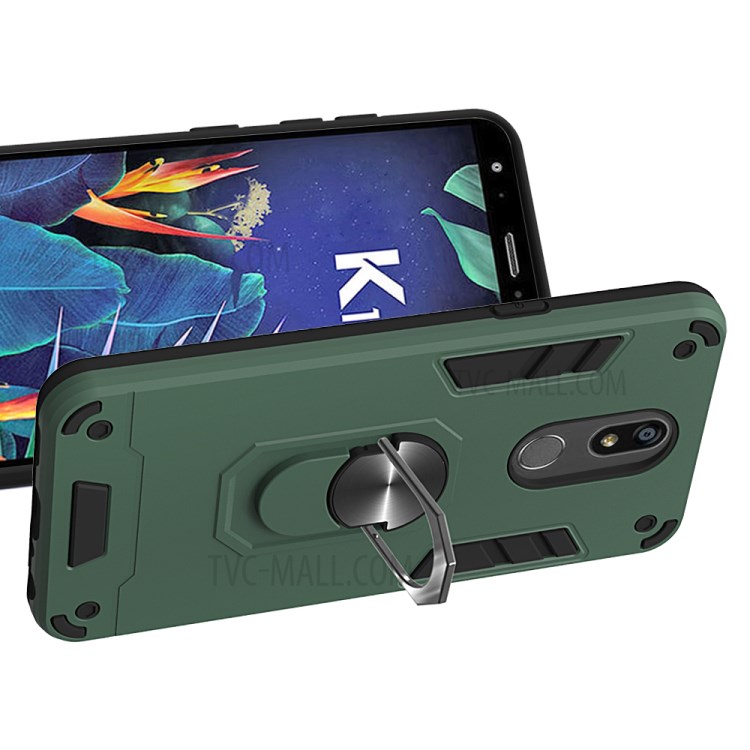 Rotatable Kickstand Detachable 2-in-1 PC + TPU Back Shell for LG K40/LG K12 Plus - Green-3