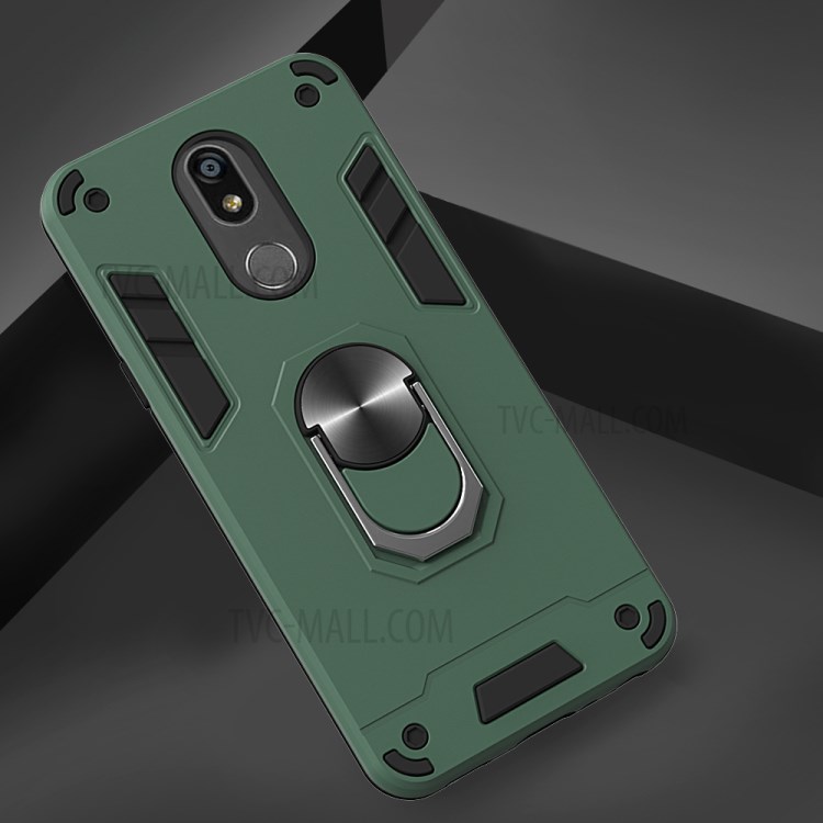 Rotatable Kickstand Detachable 2-in-1 PC + TPU Back Shell for LG K40/LG K12 Plus - Green-4