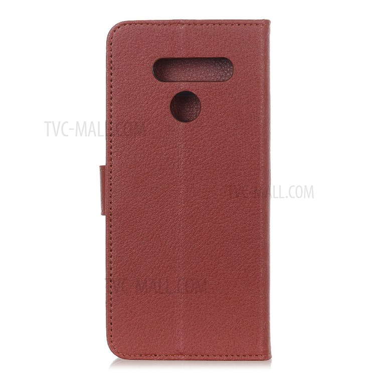 Litchi Grain Wallet Leather Protection Case Phone Shell for LG K61 - Brown-10