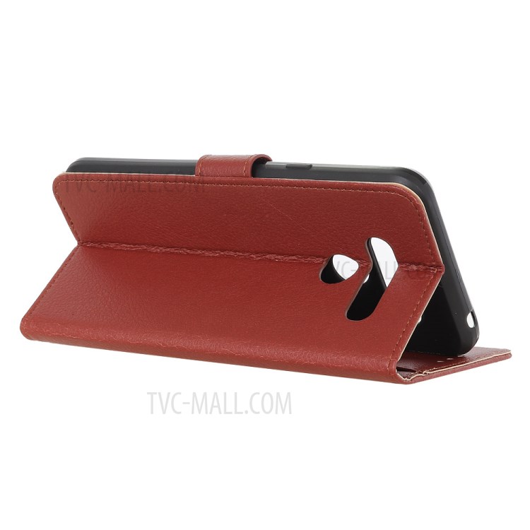 Litchi Grain Wallet Leather Protection Case Phone Shell for LG K61 - Brown-11