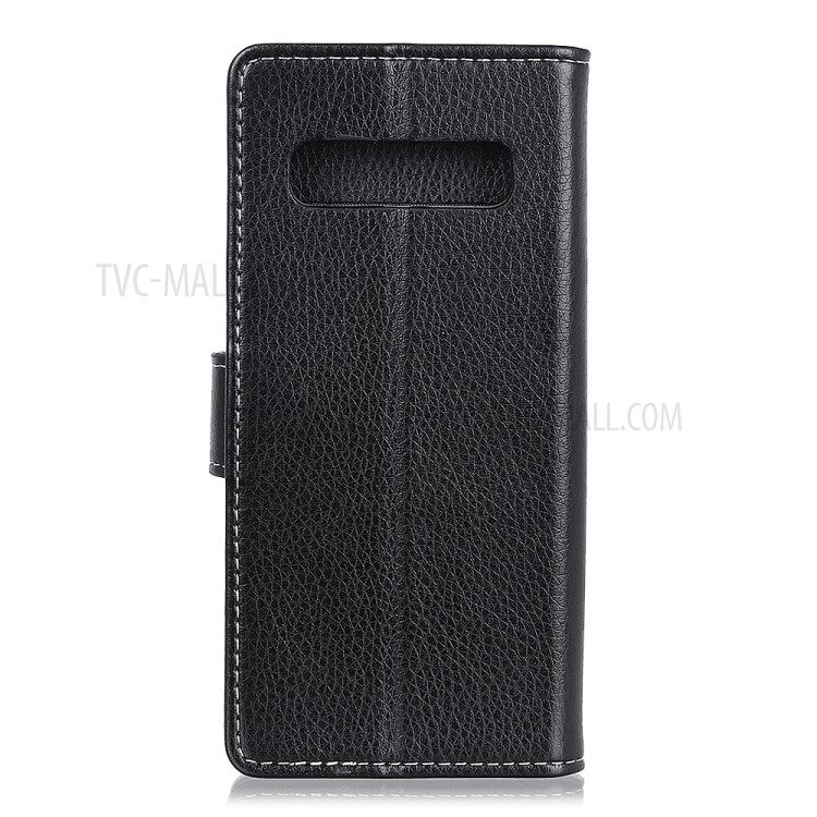 Litchi Skin Wallet Soft Leather Phone Cover Stand Case for LG V60 ThinQ 5G - Black-2