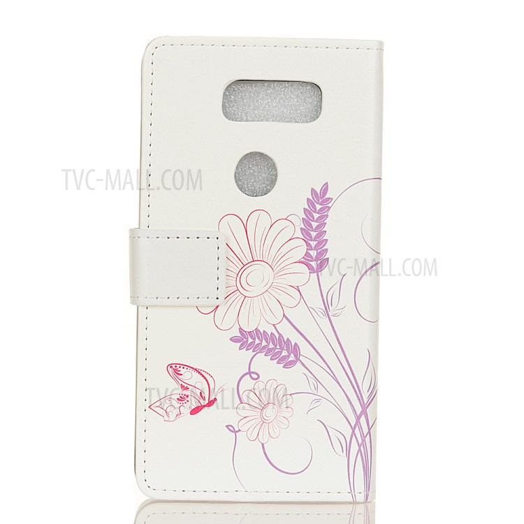 Pattern Printing Magnetic Leather Stand Case for LG K61 - Flowers Pattern-1