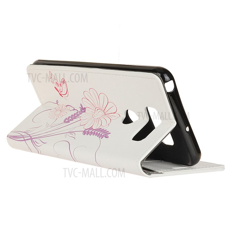 Pattern Printing Magnetic Leather Stand Case for LG K61 - Flowers Pattern-2