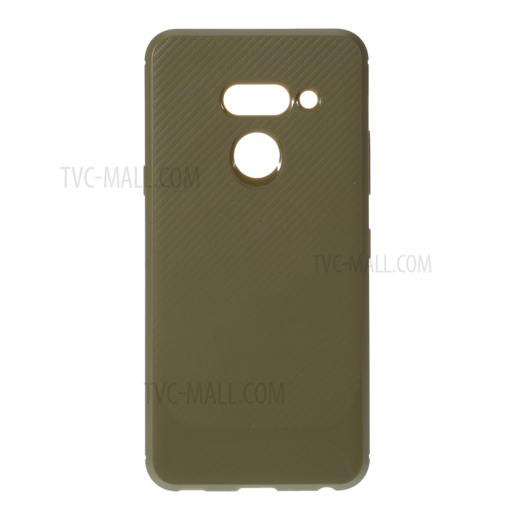 Anti-drop TPU Carbon Fiber Series Cover for LG G8 ThinQ - Green-1