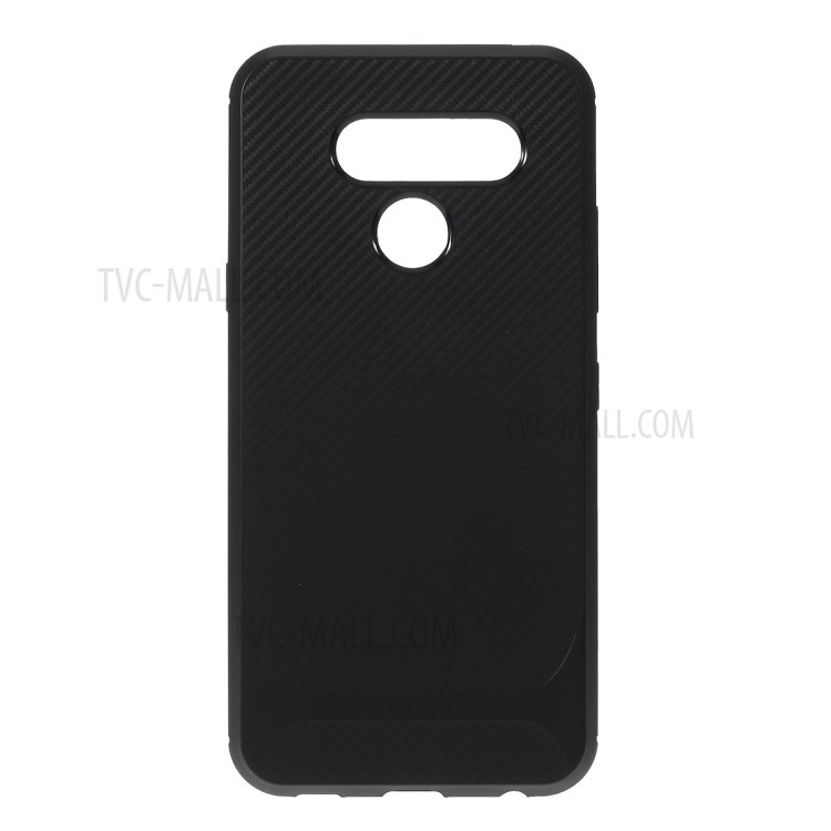 Carbon Fiber Texture TPU Cell Phone Case for LG Q60 - Black-1