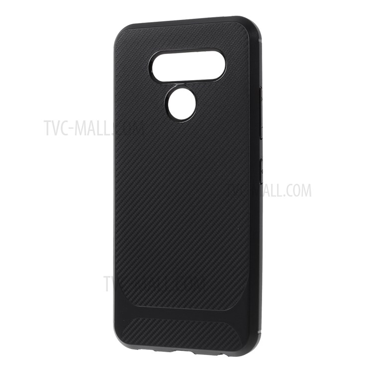 Carbon Fiber Texture TPU Cell Phone Case for LG Q60 - Black-2