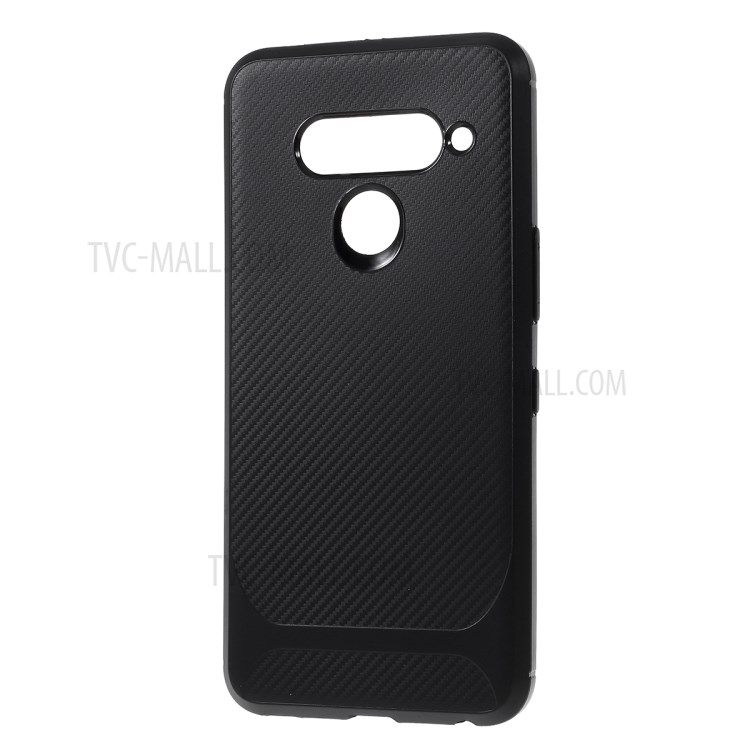 Carbon Fiber Texture Soft TPU Protection Shell for LG V50 ThinQ 5G - Black-2