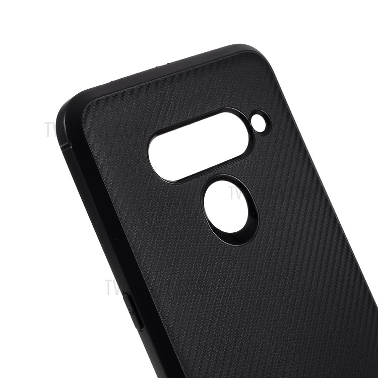 Carbon Fiber Texture Soft TPU Protection Shell for LG V50 ThinQ 5G - Black-4