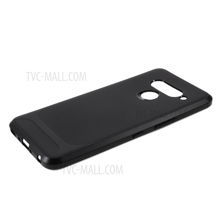 Carbon Fiber Texture Soft TPU Protection Shell for LG V50 ThinQ 5G - Black-5