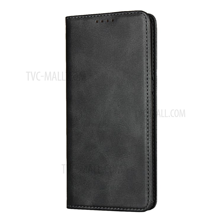 Auto-absorbed Leather Wallet Stand Protective Case for LG V50 ThinQ 5G - Black-2