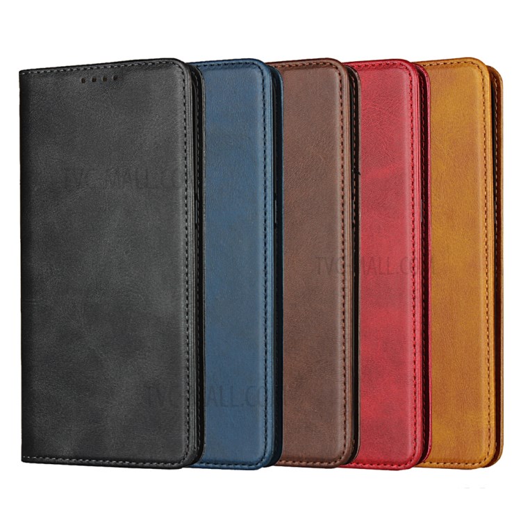 Auto-absorbed Leather Wallet Stand Protective Case for LG V50 ThinQ 5G - Black-7