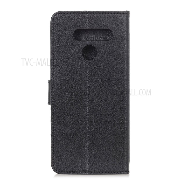 Litchi Skin with Wallet Leather Stand Case for LG K41S - Black-3