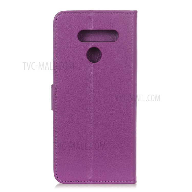 Litchi Skin with Wallet Leather Stand Case for LG K41S - Blue-15