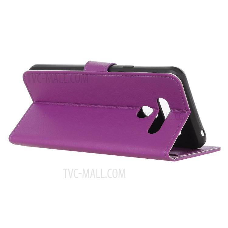 Litchi Skin with Wallet Leather Stand Case for LG K41S - Blue-16