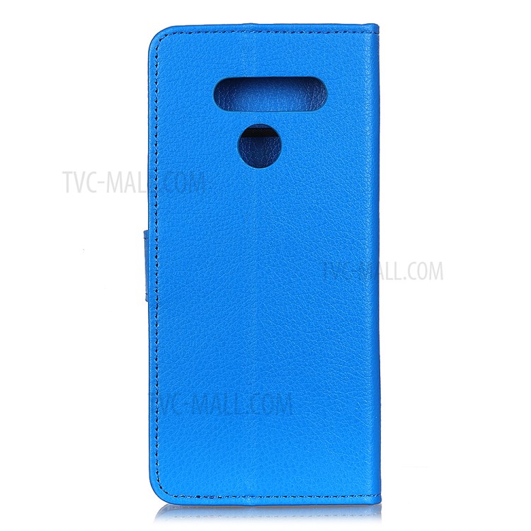 Litchi Skin with Wallet Leather Stand Case for LG K41S - Blue-3
