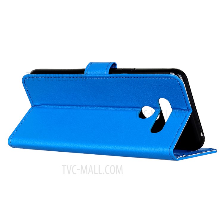 Litchi Skin with Wallet Leather Stand Case for LG K41S - Blue-4
